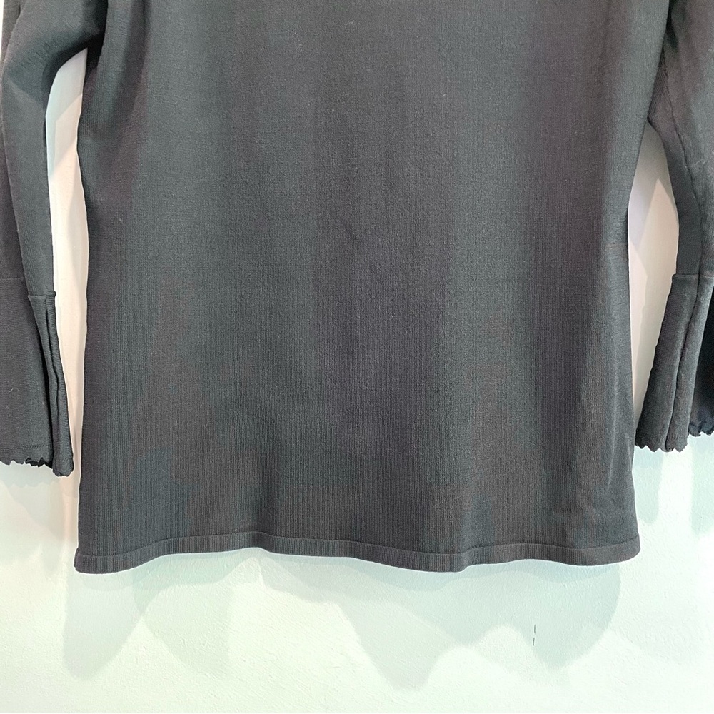 Etcetera Knit Bell Sleeve Cut Out Neckline Sweater - Picture 4 of 12